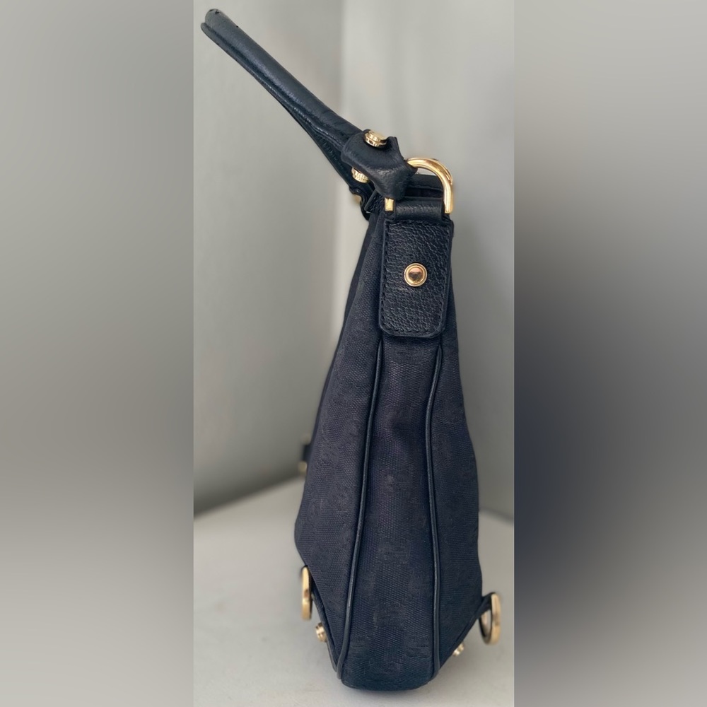 Gucci “Abbey” D-Ring Hobo Black Monogram Canvas - Picture 5 of 9